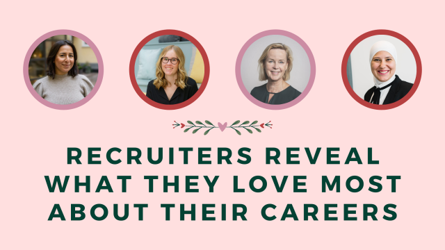 Picture of four female recruiters followed by the title of the blog 